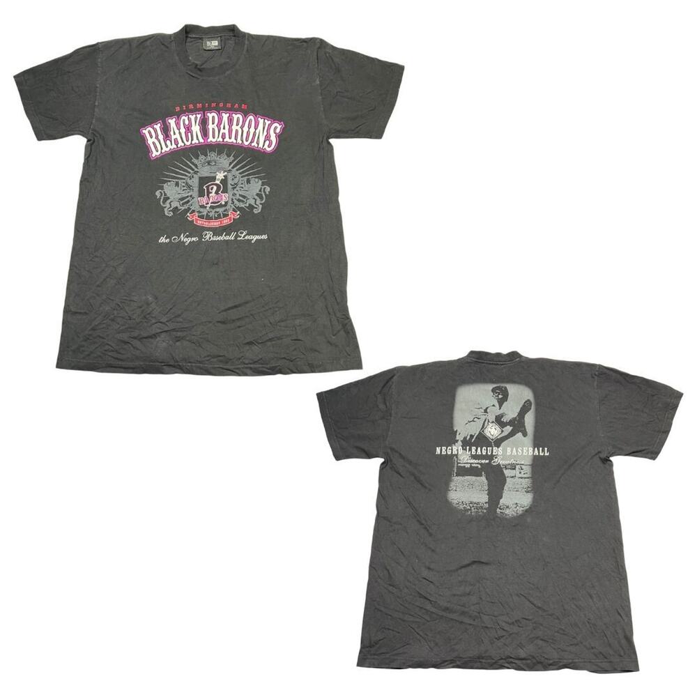 Big Boy Headgear T-Shirt Birmingham Black Barons Baseball NLBM Black Mens XXL